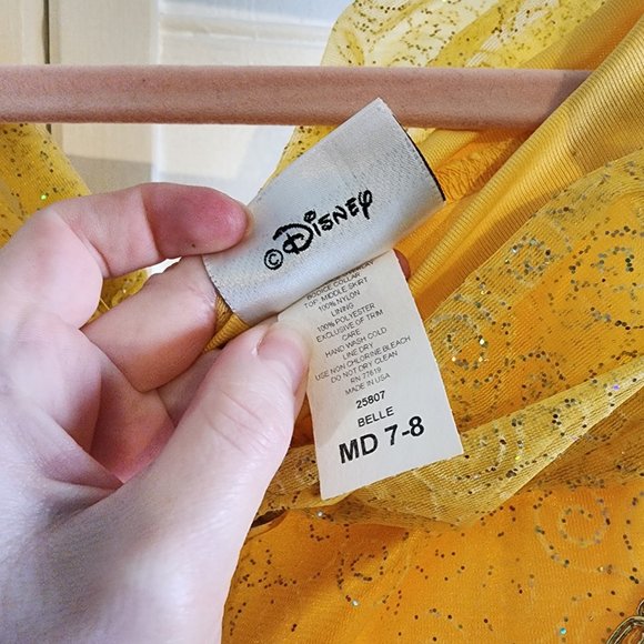 Girl's Authentic Deluxe Disney Belle Costume - Picture 6 of 8